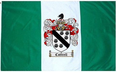 Cottrell family crest coat of arms flag