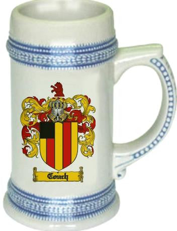 Couch family crest stein coat of arms tankard mug
