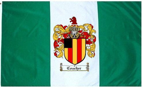 Coucher family crest coat of arms flag