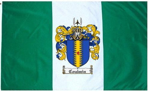 Coulmin family crest coat of arms flag
