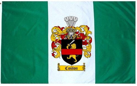 Coulon family crest coat of arms flag
