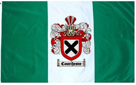 Courchesne family crest coat of arms flag