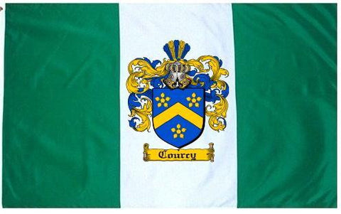 Courcy family crest coat of arms flag
