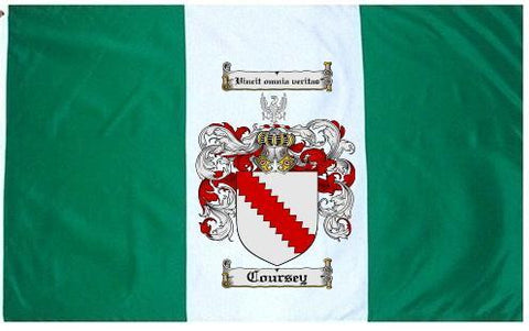 Coursey family crest coat of arms flag