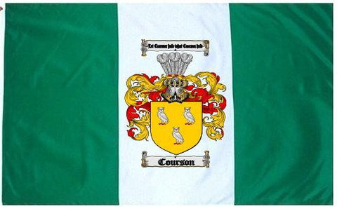 Courson family crest coat of arms flag