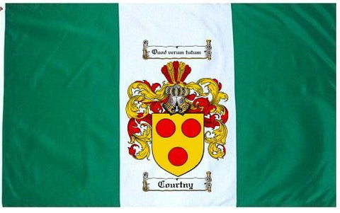 Courtny family crest coat of arms flag