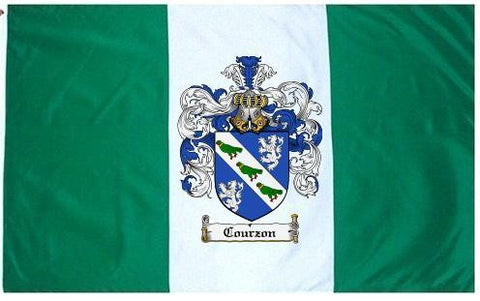 Courzon family crest coat of arms flag