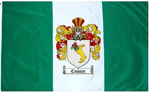 Cousen family crest coat of arms flag