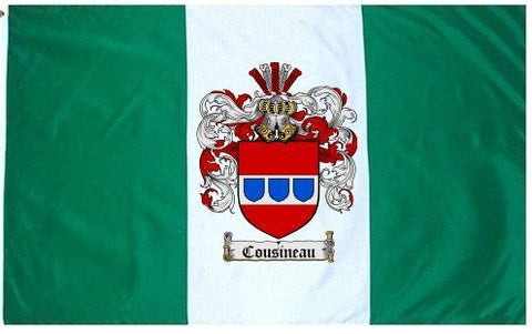 Cousineau family crest coat of arms flag