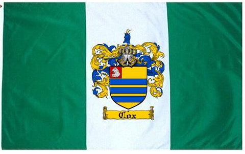 Cox family crest coat of arms flag