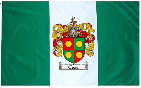 Coxe family crest coat of arms flag