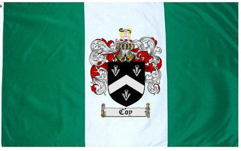 Coy family crest coat of arms flag