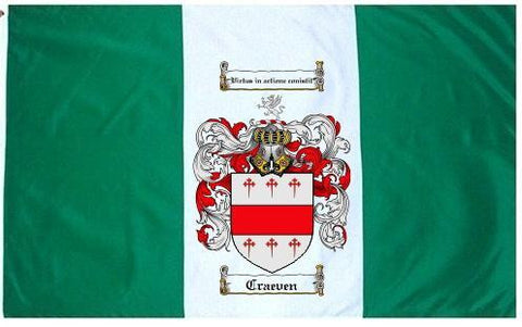 Craeven family crest coat of arms flag