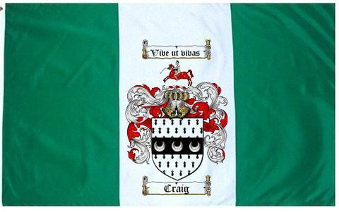 Craig family crest coat of arms flag