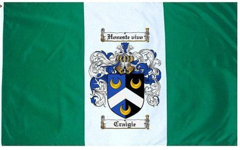 Craigie family crest coat of arms flag