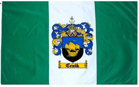 Craik family crest coat of arms flag