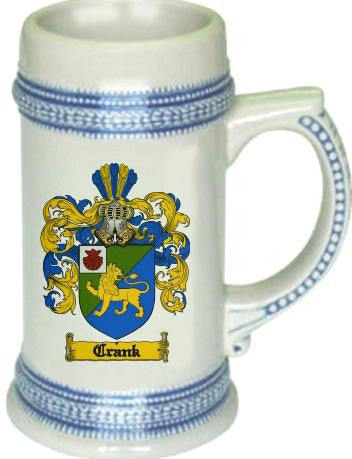 Crank family crest stein coat of arms tankard mug