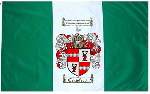 Crawferd family crest coat of arms flag