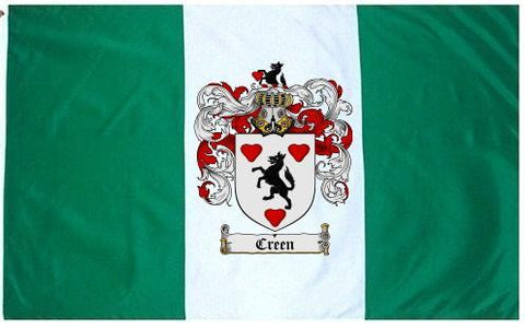Creen family crest coat of arms flag