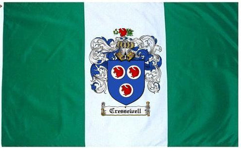 Cressewell family crest coat of arms flag
