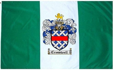 Cresswell family crest coat of arms flag
