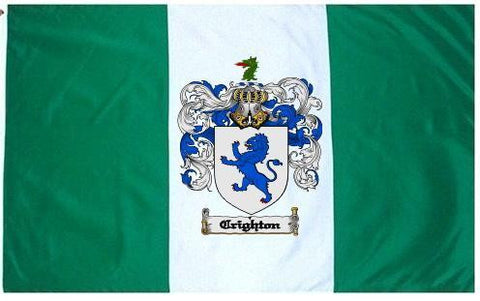 Crighton family crest coat of arms flag