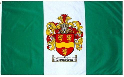 Cromptone family crest coat of arms flag