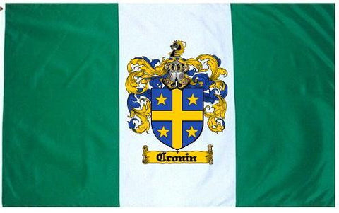 Cronin family crest coat of arms flag