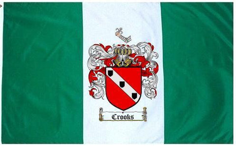Crooks family crest coat of arms flag