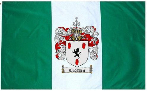 Crossen family crest coat of arms flag
