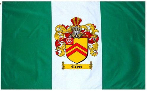 Cryer family crest coat of arms flag