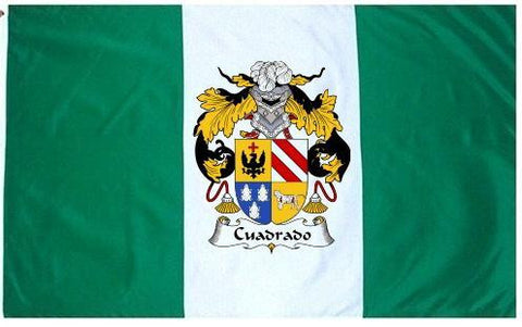 Cuadrado family crest coat of arms flag