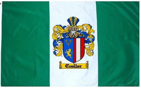 Cuellar family crest coat of arms flag