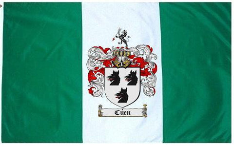 Cuen family crest coat of arms flag