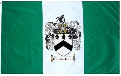 Cumberlande family crest coat of arms flag