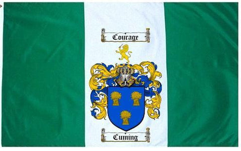 Cuming family crest coat of arms flag