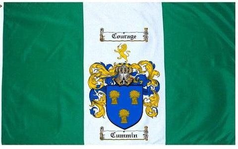 Cummin family crest coat of arms flag