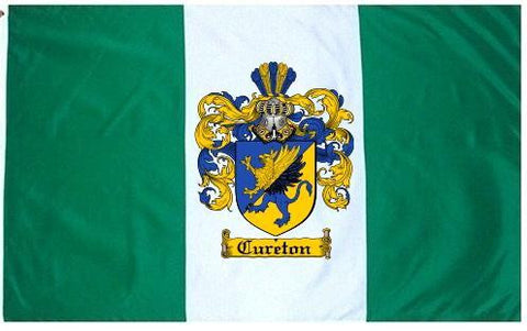 Cureton family crest coat of arms flag