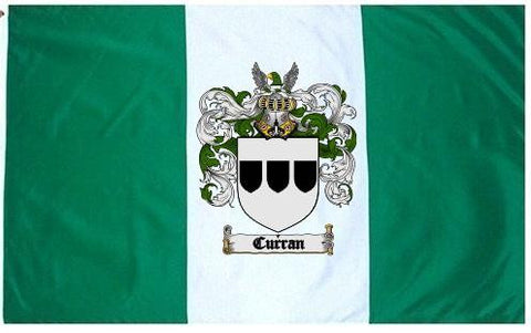 Curran family crest coat of arms flag