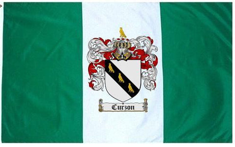 Curzon family crest coat of arms flag
