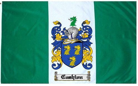 Cushion family crest coat of arms flag