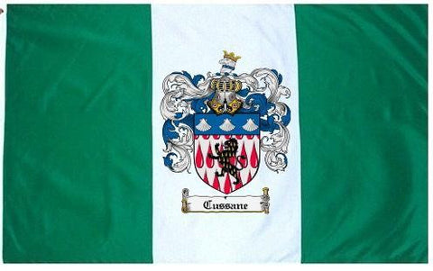 Cussane family crest coat of arms flag