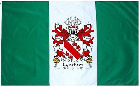 Cynchwr family crest coat of arms flag