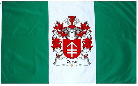 Cyrus family crest coat of arms flag