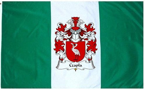 Czapla family crest coat of arms flag