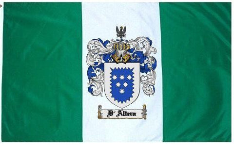D'altera family crest coat of arms flag