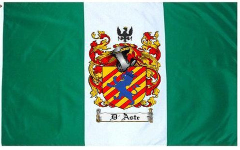 D'aste family crest coat of arms flag