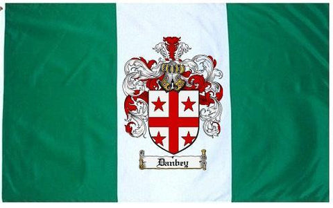 Danbey family crest coat of arms flag