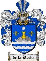 De'La'Rocha coat of arms family crest download