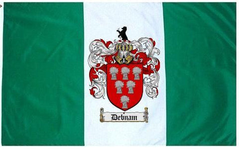 Debnam family crest coat of arms flag